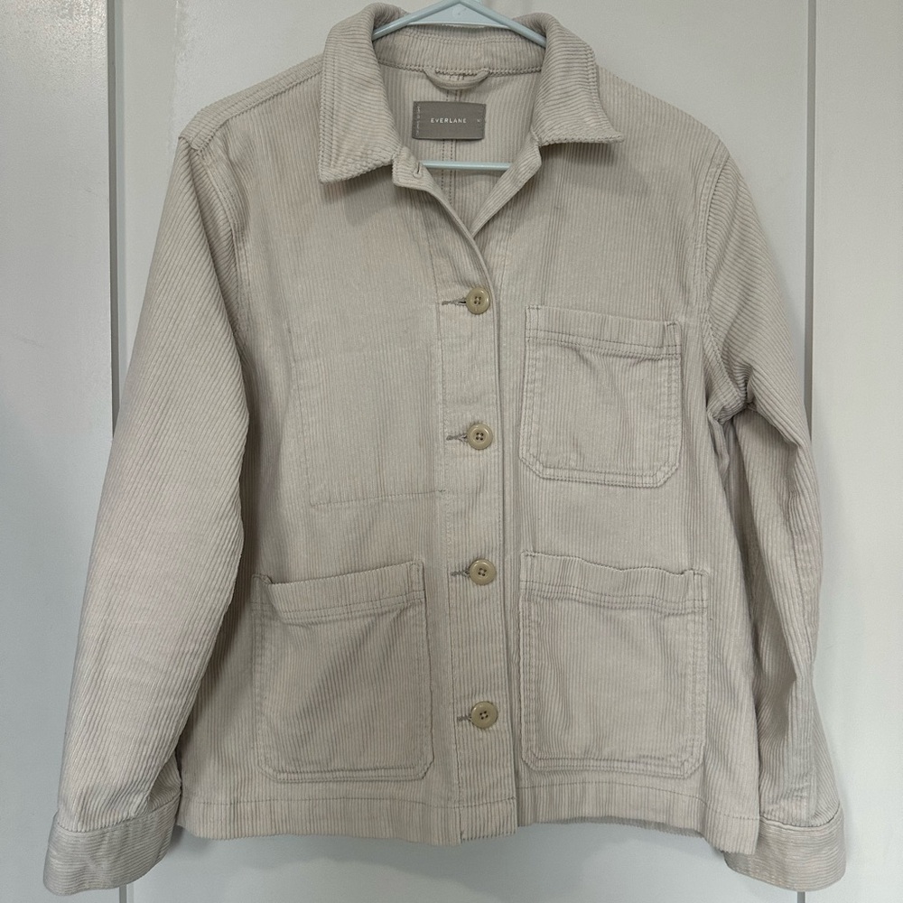 Everlane Corduroy Chore Jacket, Cream colored, Women’s M